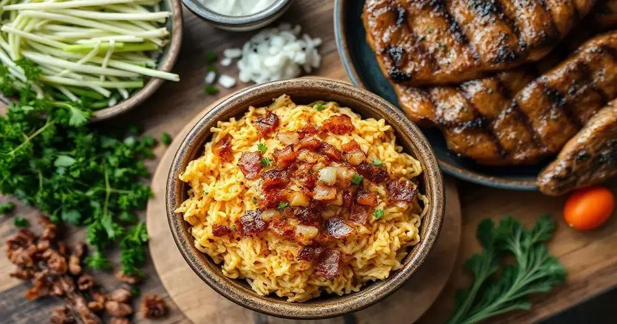 4. Como Servir e Acompanhamentos: Ideias de como servir a sua farofa crocante e quais pratos principais combinam perfeitamente com ela.