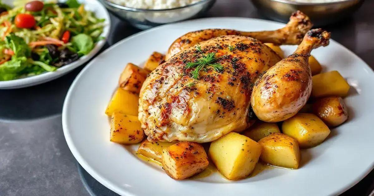 Como Servir o Frango com Batatas e Alho