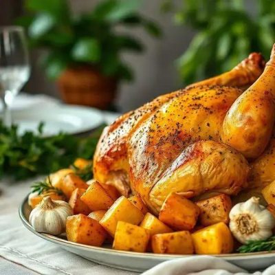 Delicie-se com essa Receita de Frango ao Forno com Batatas e Alho Dourados