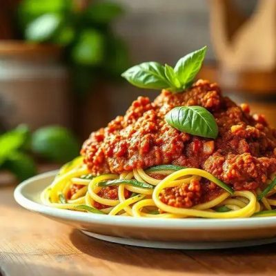 Descubra a delícia dessa Receita de Espaguete de Abobrinha com Molho Bolonhesa