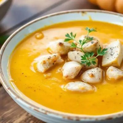 Descubra como fazer uma Receita de Creme de Abóbora com Frango Low Carb