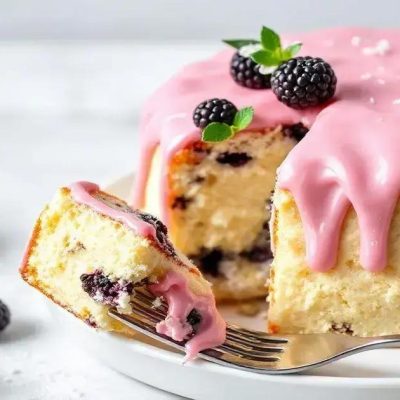 Encante com essa Receita de Bolo de Amora com Cobertura de Glacê Rosado