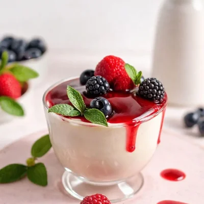 Ninja Web Stories 18 Encante com essa Receita de Pudim de Frutas Vermelhas com Calda Fresca