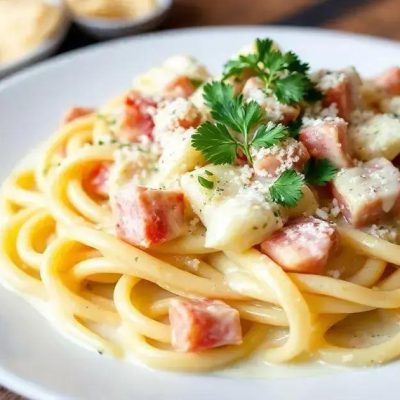 Faça agora uma Receita de Rondelli de Presunto e Queijo com Molho Branco