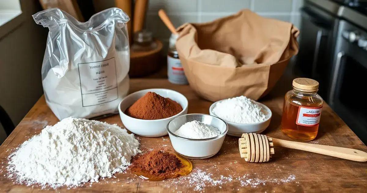 Ingredientes do Pão Australiano com Mel e Cacau