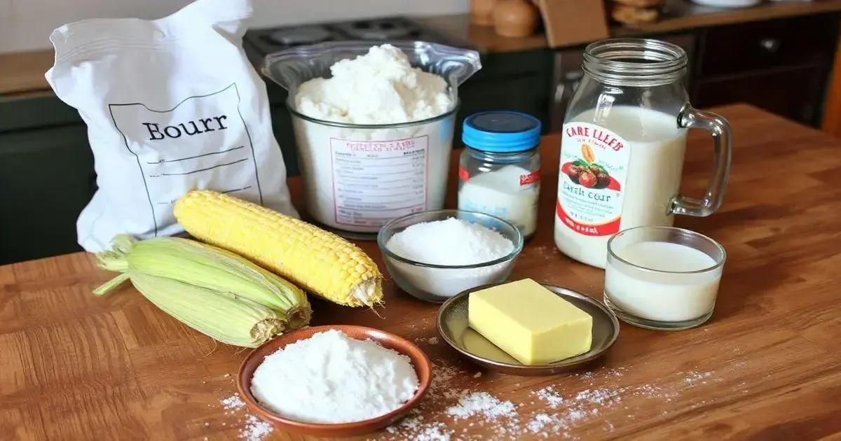 Ingredientes essenciais para a receita de pão de milho