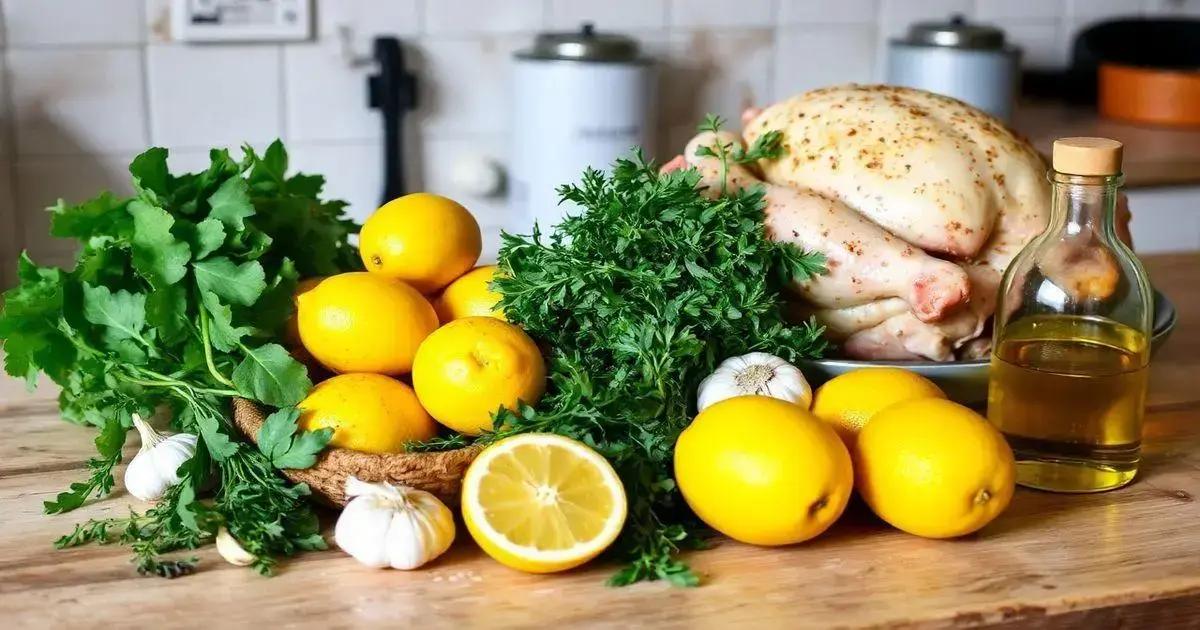Ingredientes essenciais para Frango Assado com Limão