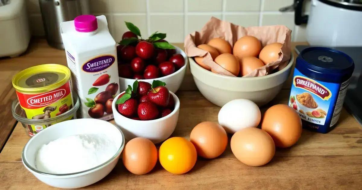 Ingredientes necessários para a Receita de Pudim