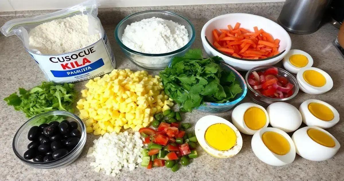 Ingredientes necessários para a receita