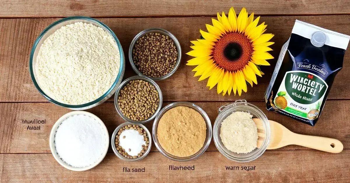 Ingredientes necessários para o pão integral