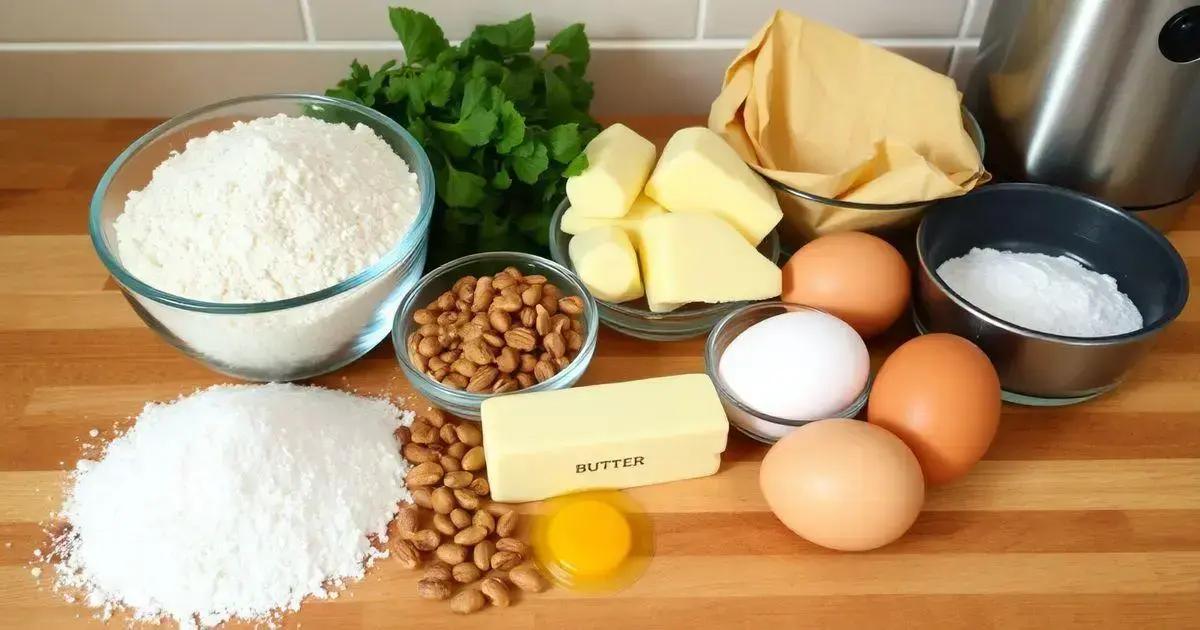 Ingredientes necessários para os biscoitos