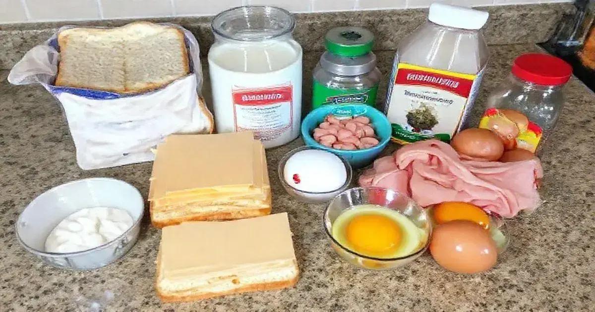 Ingredientes para a Torta de Pão de Forma