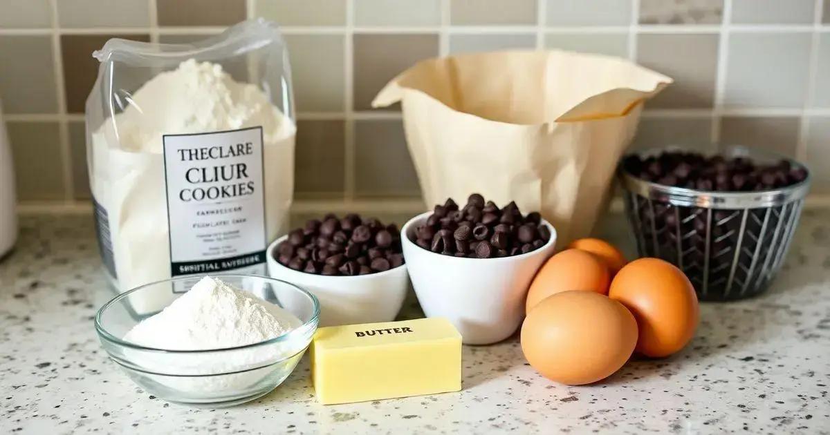 Ingredientes para Cookies com Gotas de Chocolate