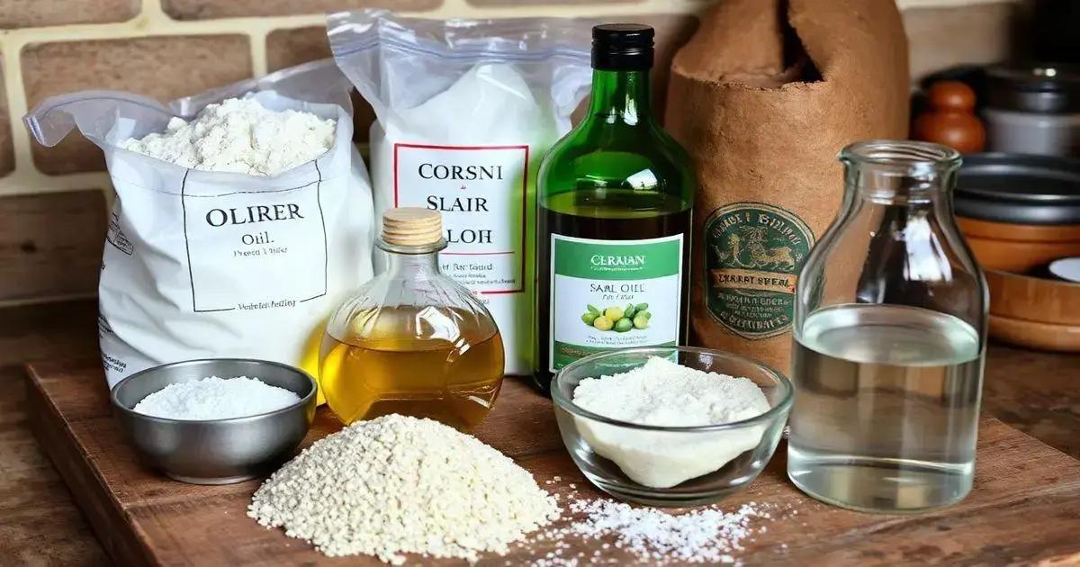 Ingredientes para o Pão Sírio