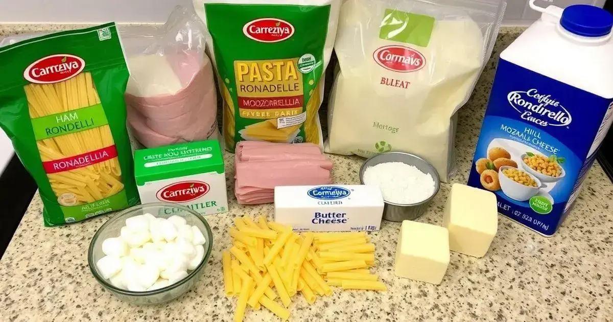 Ingredientes para Rondelli de Presunto e Queijo