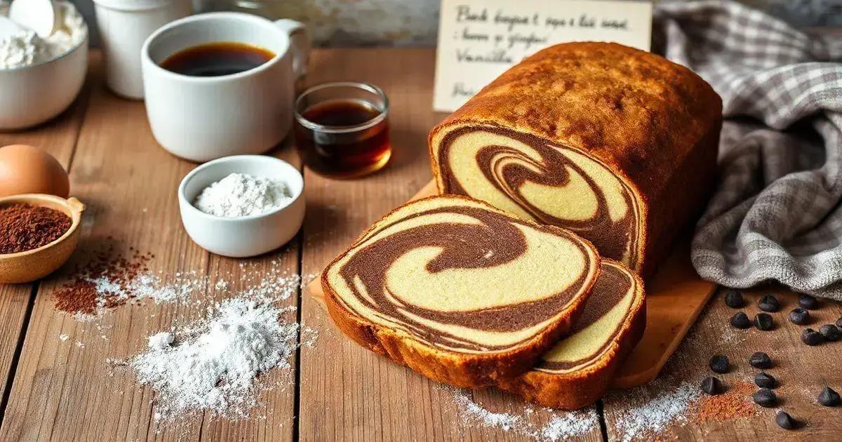 Modo de Preparo: Aprenda o passo a passo para criar um Bolo Mármore macio e úmido em sua casa.