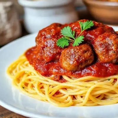 Veja como preparar uma Receita de Espaguete com Almôndegas ao Molho Vermelho
