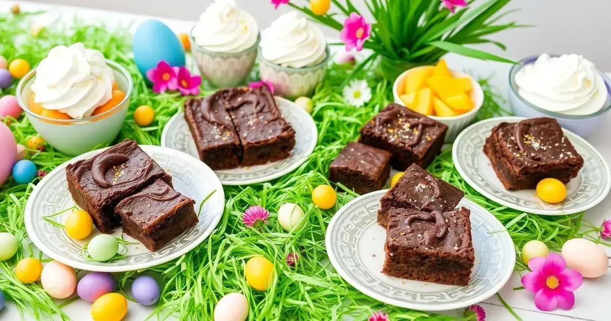 Como Servir Brownies de Páscoa em Festas
