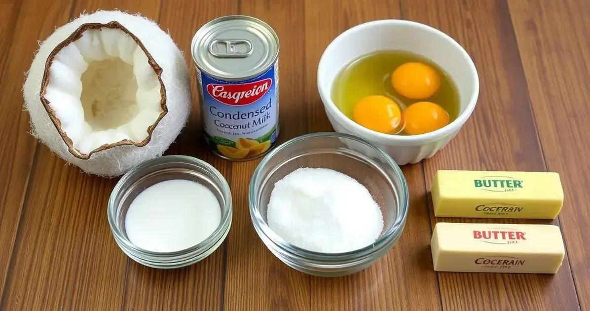 Ingredientes da Torta de Coco com Leite Condensado