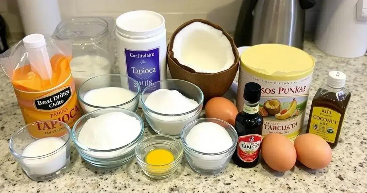 Ingredientes do Bolo de Tapioca Cremoso