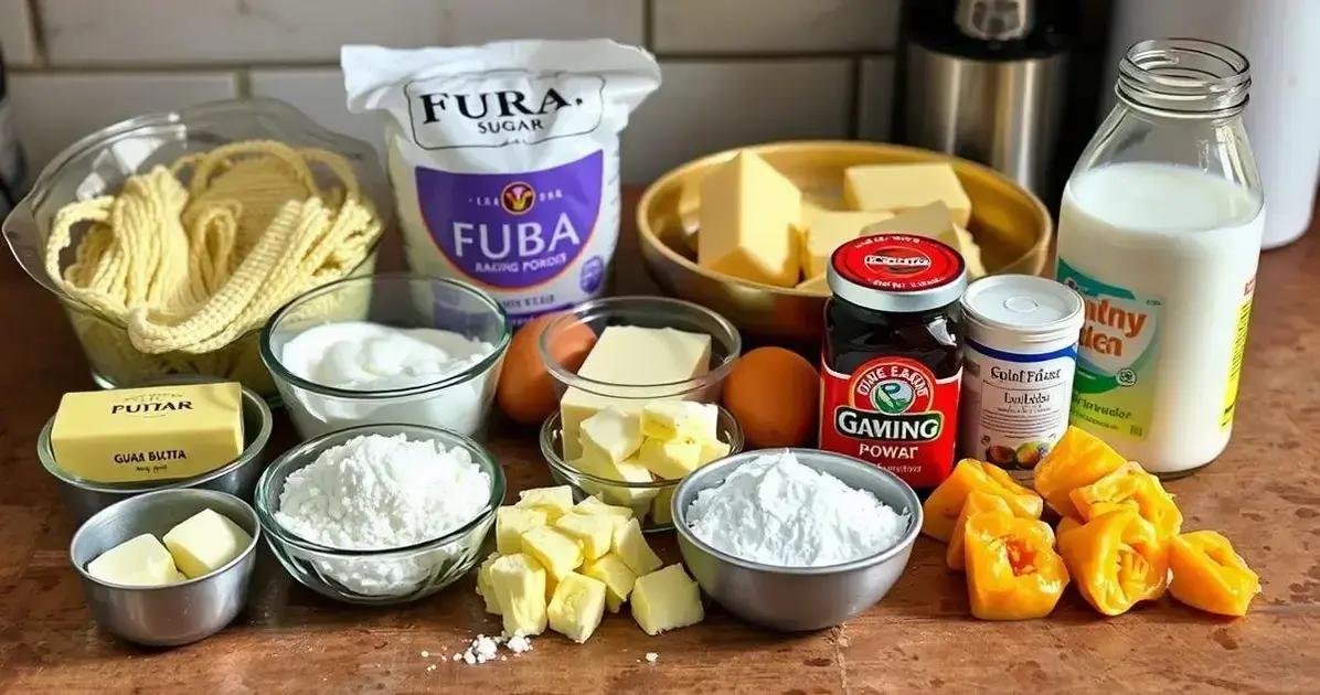 Ingredientes essenciais para o bolo Ingredientes essenciais para o bolo