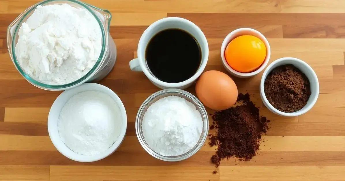Ingredientes para o Bolo de Café com Chocolate