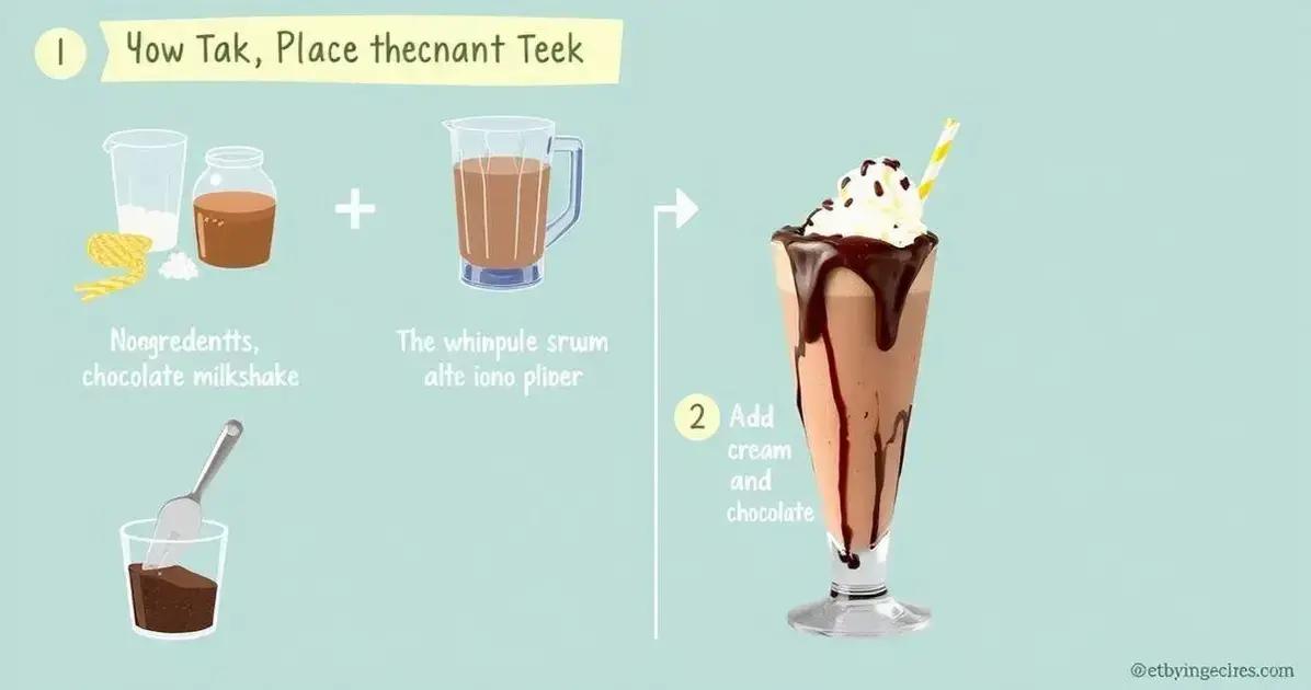 Passo a passo do preparo do Milkshake de Chocolate