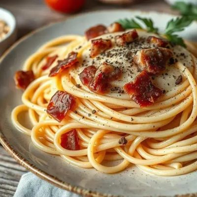Macarrão à Carbonara Tradicional em 15 Minutos: Cremoso e Impossível de Resistir! 1 Macarrão à Carbonara Tradicional em 15 Minutos: Cremoso e Impossível de Resistir!
